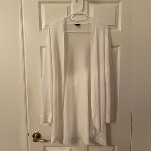 Talbots Open Front White Cardigan XL
